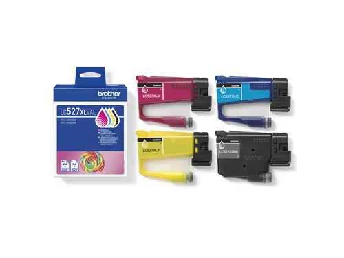 Brother LC-527XL Inktcartridges Zwart + 3 Kleuren XL