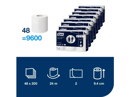 Tork 472161 T4 Traditioneel Toiletpapier Advanced 2-Laags 48 rol