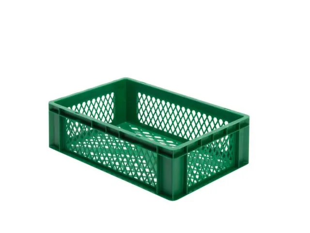 Euronorm-Stapelbak 33l 175x 600x 400mm Wanden/Bodem Opengewerkt Groen