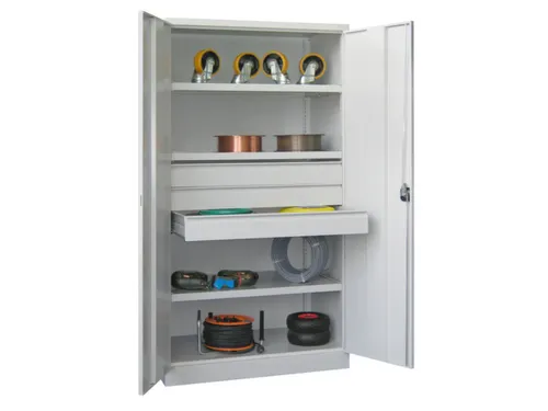 systeemkast,HxBxD 1950x1040x630mm,3xStalen bodem,RAL7035,front RAL3000