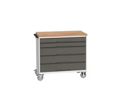 gereedschapswagen 980x1050x600mm multiplexblad 5 laden RAL7035+RAL7016