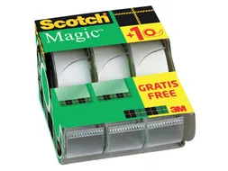 Plakband Scotch Magic 810 19mmx7.5m onzichtbaar mat 2+1 gratis + handd