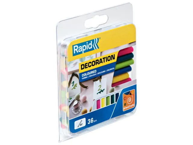 Bâton de colle Rapid 7mm 5 couleurs assorti 36 pièces