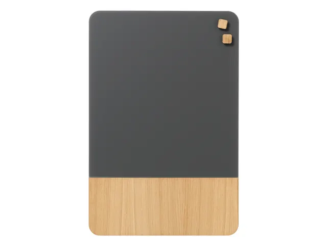 Glasmagneetbord Naga 40x60cm grijs/eiken afgeronde hoeken