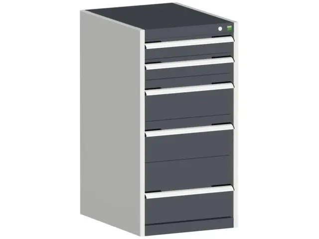 ladekast HxBxD 1000x525x525mm 5laden romp RAL7035 front RAL7016