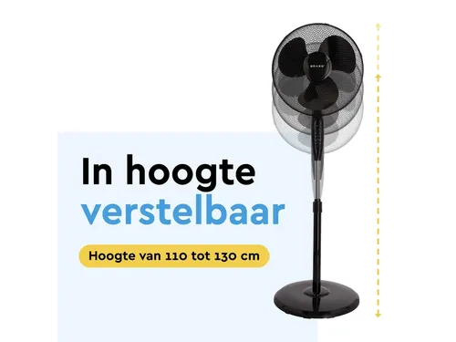 Statiefventilator BRASQ met remote Ø 40cm zwart
