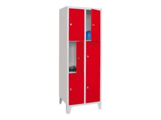 lockerkast,HxBxD 1850x600x500mm,2x3vakken,RAL7035,front RAL3000 - 2