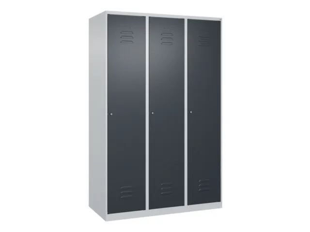 armoire vestiaire noir et blanc HxlxP 1850x1200x500mm 3compart.