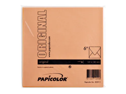 Envelop Papicolor 140x140mm Oranje Gegomd