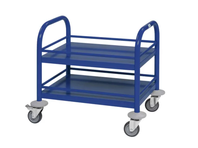 Serveerwagen,Draagverm. 80Kg,2Etage(S),Staaletage,Blauw