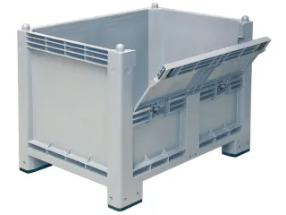 Stapelcontainer Pp Hxbxd 850x1200x800mm 550 Liter 4Poten klep Grijs - 1