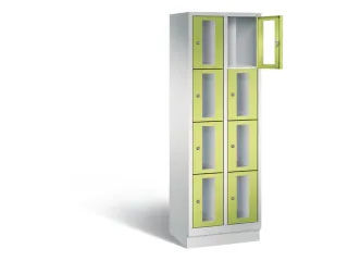 Lockerkast 1800x610x500mm 2x4 vakken Cilinderslot, Sokkel, RDS1108060 - 1