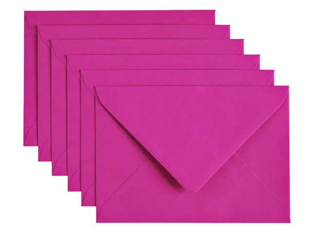 Envelop Papicolor C6 114x162mm Felroze Gegomd