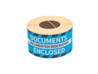 Verpakkingsetiketten 46x125mm Op Rol Documents Enclosed 250 Stuks