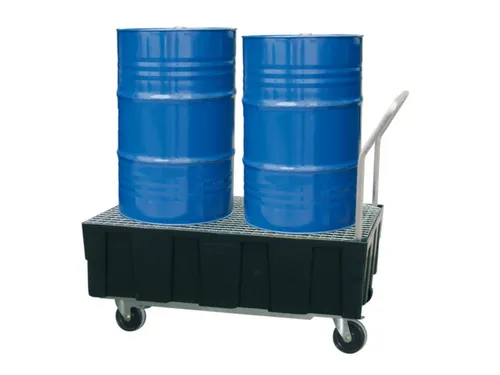 verrijdbare PE-opvangbak,v. 2x200l vat,opvangvol. 224l