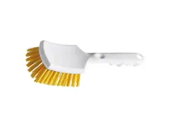 Handborstel met steel medi um hard geel pak 2 stuks