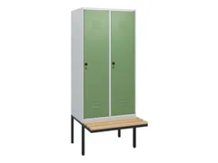 locker met bank,HxBxD 1950x800x815mm,2vak,vak B 400mm,draaigrendel