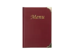 Menukaart Securit A5 4 tas wijnrood lederlook