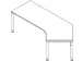 In hoogte verstelbaar hoekbureau 680-820x2370x1130mm kersen alu