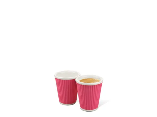 Beker porselein Les Artistes Paris 180ml siliconen grip ribbel Roze