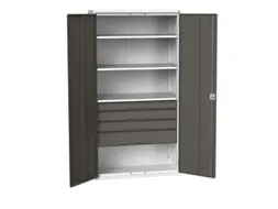 universele kast,HxBxD 2000x1050x550mm,3xStalen bodem,4lade(n)