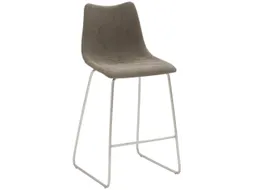 Barkruk mySOLO Sledeframe RVS met Zitting kunstleder Vintage Modder