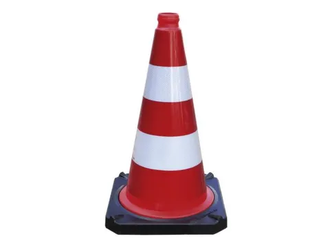 pion,H 500mm,pvc,rood/wit,retro-reflecterend