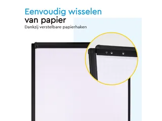 BRASQ Flipover Basic 70x100cm Magnetisch Zwart inclusief accessoires - 8