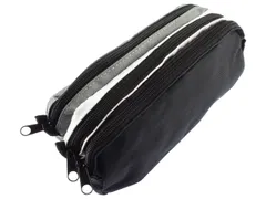 Etui Kangaro 3 vaks zwart/wit/grijs ca 25x9x11cm