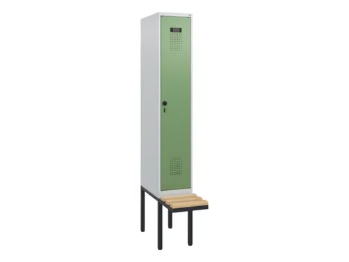 locker met bank,HxBxD 1950x300x815mm,1vak,vak B 300mm,draaigrendel