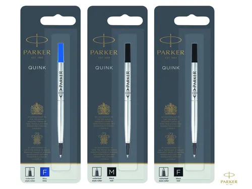 Rollerpenvulling Parker Quink fijn blauw blister à 1 stuk