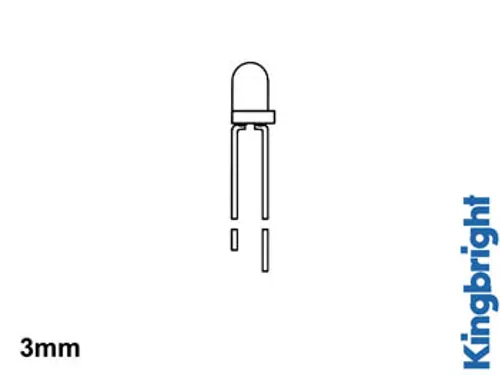 Standaard LED 3mm Geel Diffuus