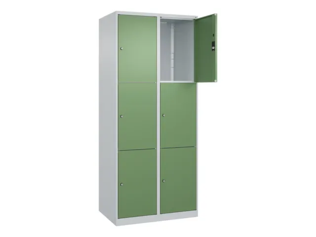 lockerkast,HxBxD 1850x800x500mm,2x3vakken,vak B 400mm,cil.-slot