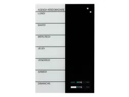 Glasmagneetbord Naga 40x60cm weekplanner Frans zwart/wit