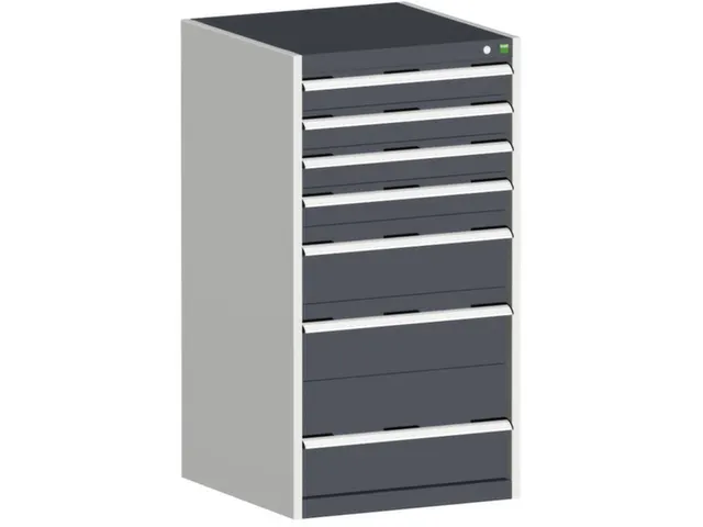 ladekast HxBxD 1200x650x650mm 7laden romp RAL7035 front RAL7016