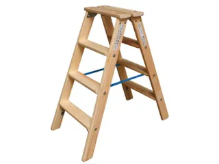 dubbele ladder,beide zijden,2x4treden,Stand H 0,45m,balk L 0,95m,hout - 1