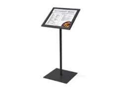 OUTLET Porte-menu sur pied verrouillable noir 2xA4 + panneau logo