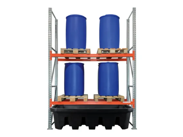 stellingopvangbak,v. stelling voor gevaarlijke stoffen,v. vak B 2200mm