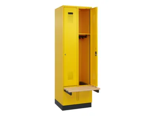 locker met bank,HxBxD 1950x600x815mm,2vak,vak B 300mm,cilinderslot - 1
