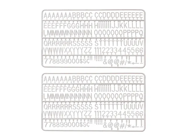Set van witte plastic Letters voor Letterbord