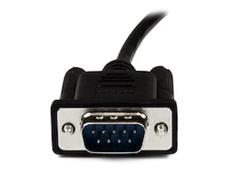 1m zwarte DB9 RS232 seriële nullmodemkabel F/M