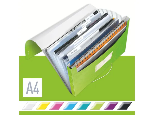 Sorteermap Leitz WOW A4 6 vaks PP groen