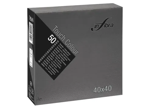 Infibra Servet I-0713 40x40cm 1/4 Vouw 2-Laags Zwart 1200 Stuks