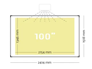 Projectiebord Extraflat 150x240cm 16:10 mat wit finger touch - 2