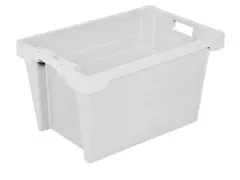 Euronorm Draaistapelbak 350x600x400mm Wit 60l Wand/bodem Gesloten