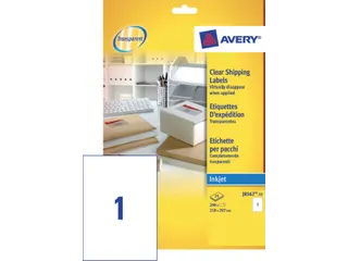 Adresetiket Avery J8567-25 210x297mm A4 Transparant Inkjet 25 stuks - 2