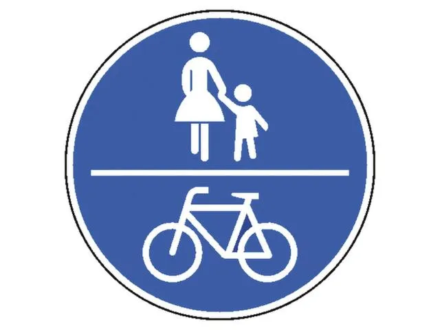 verkeersbord,gemeenschappelijk voet-/fietspad,conform StVO,aluminium