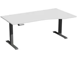 In hoogte verstelbaar bureau in vrije vorm,HxBxD 730-1230x1800x1000mm