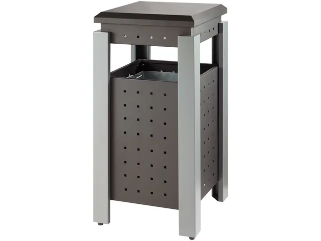 Vierkante Buitenafvalbak 36 Liter Grijs