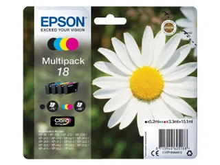 Epson 18 T1806 Inktcartridges Zwart + 3 Kleuren - 1